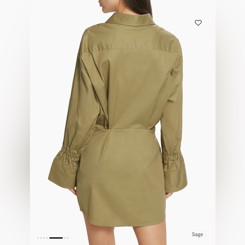 En Saison Hardin Olive Green Shirt Dress Small NWT Cotton Button Front Chic - Picture 2 of 13